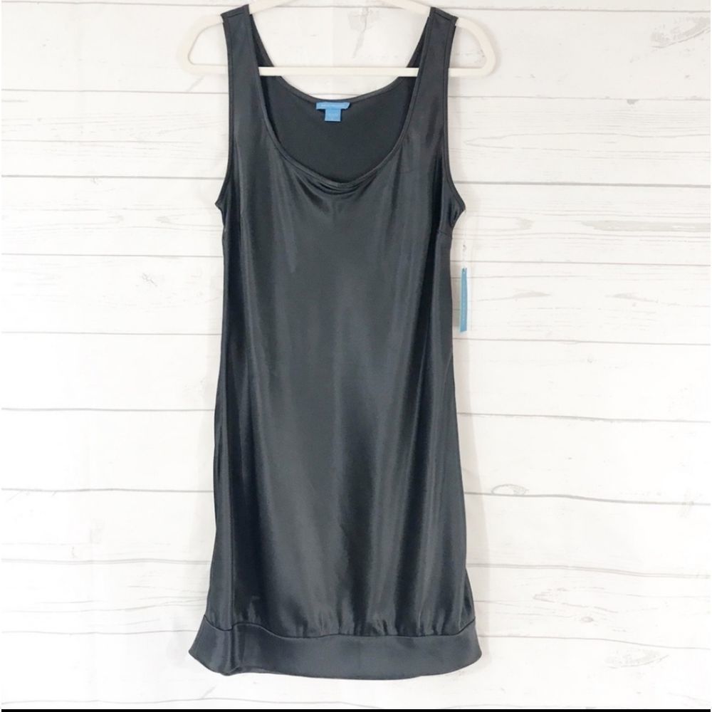 White + Warren Black Sleeveless Dress